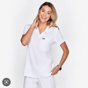 Figs white scrub top xsmall